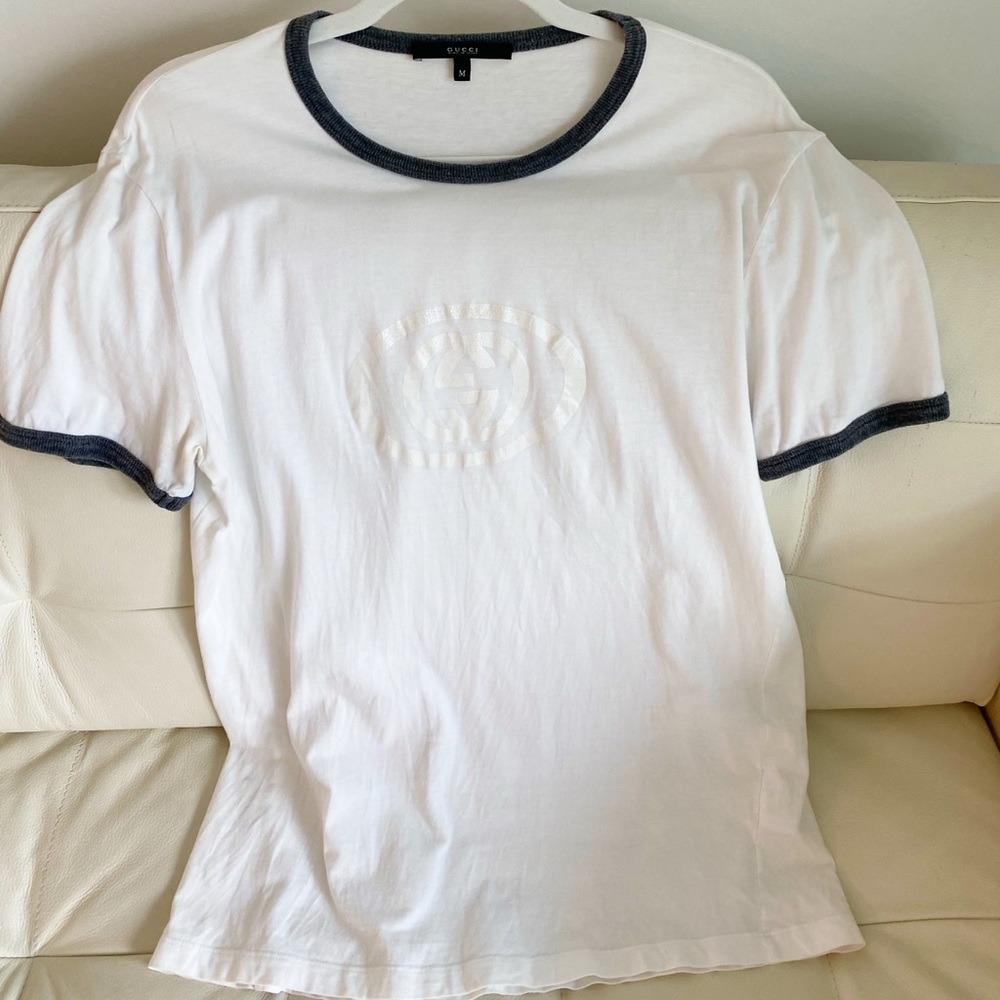 Gucci gg logo white t shirt